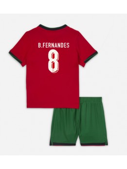 Portugal Bruno Fernandes #8 Replika Hemmakläder Barn EM 2024 Kortärmad (+ byxor)